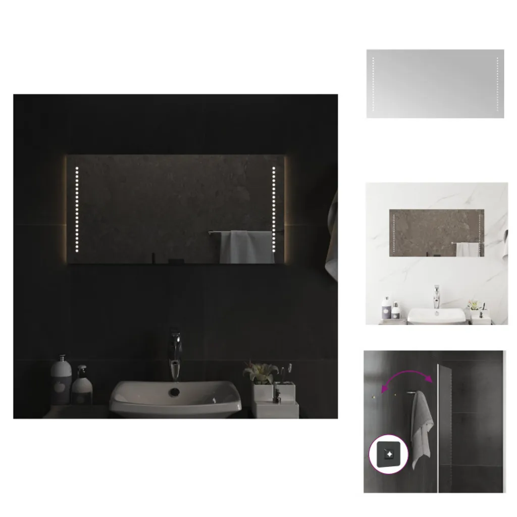 Specchio LED vidaXL 80x40 per Bagno Minimalista | Illuminazione USB