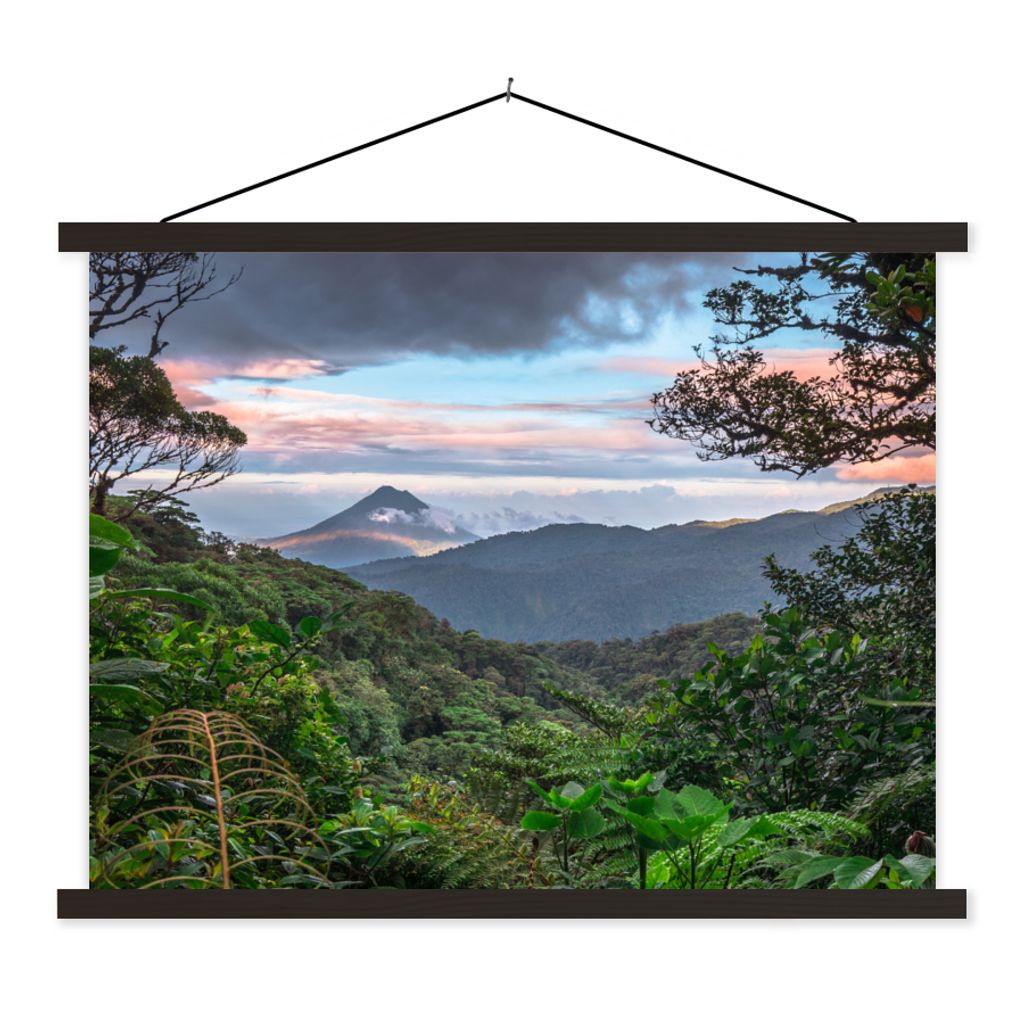 MuchoWow Textilposter Dschungel - Berge - Costa Rica - Jungen - Mädchen - Kinder 60x45 cm mit schwarzem Rahmen - Poster Schlafzimmer