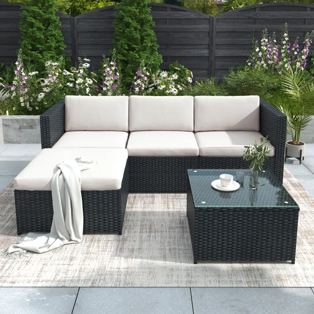 Mobilier de jardin canapé d'angle pour grandes terrasses et balcons
