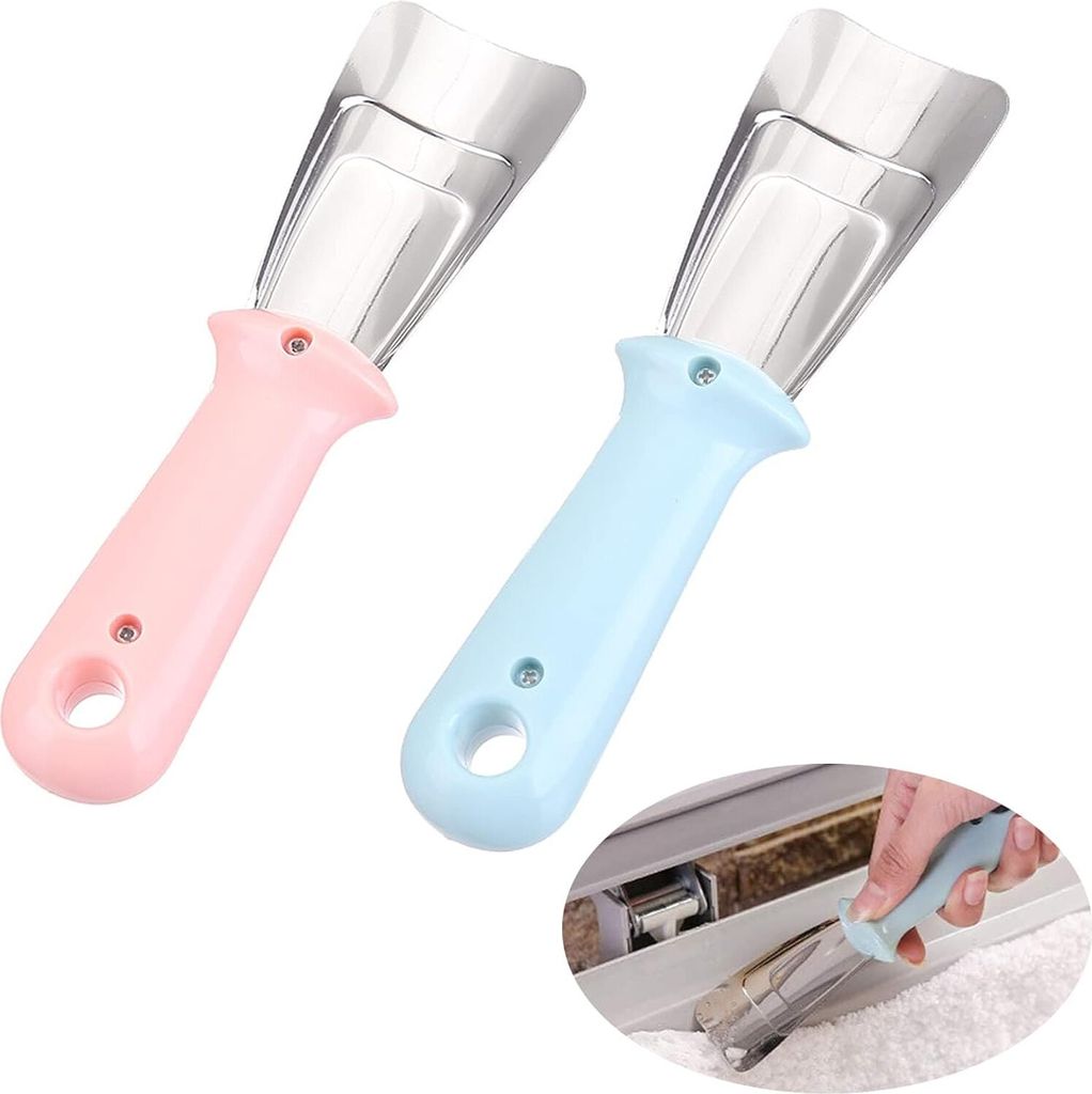 Frost Schaufel Enteisen Scraper Gefrierschrank KüChen 2PCS Edelstahl-Abtauschaufel Gefrierschrank HaushaltsküChe Gefrierschrank Enteiser KüHlsch...