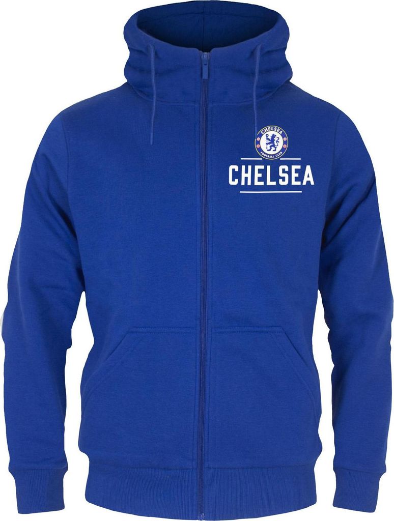 Chelsea FC - Hoodie mit durchgehendem Reißverschluss für Herren, Fleece GF198 (3XL) (Königsblau)