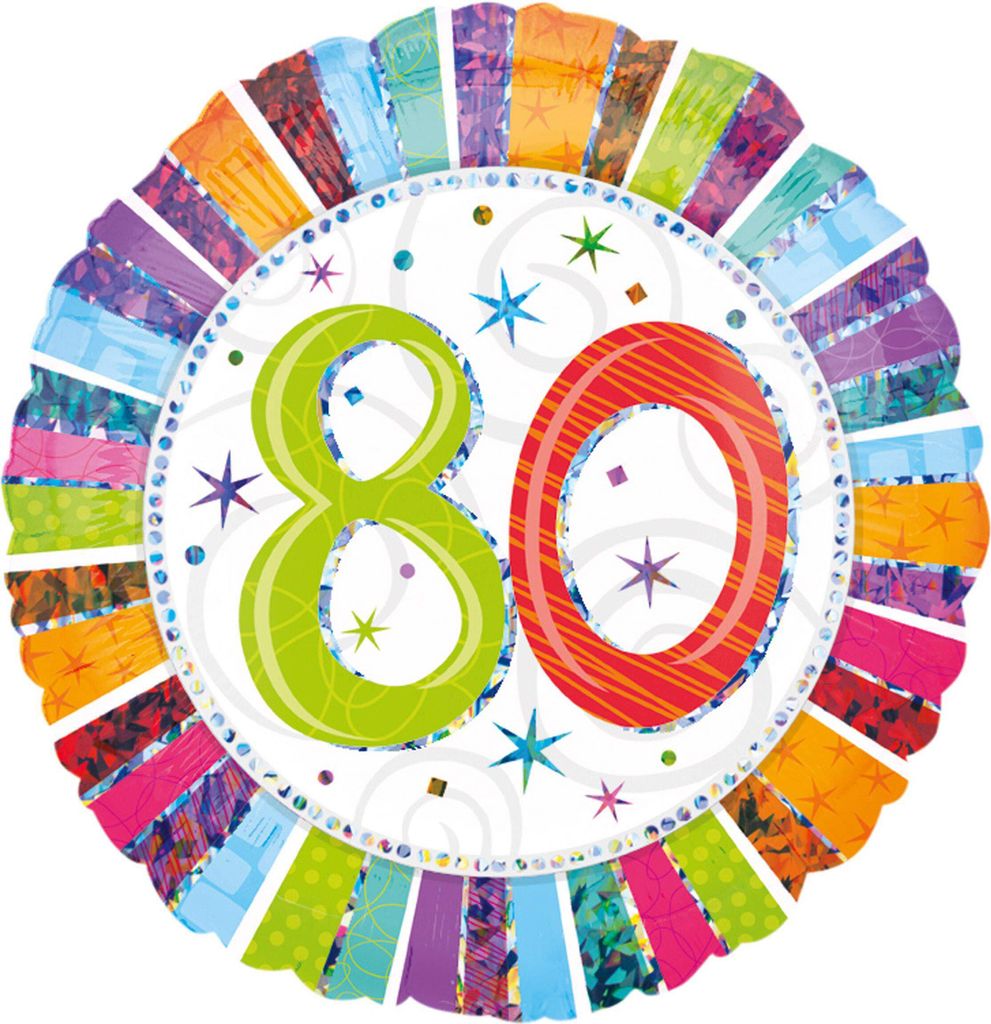 Anagram Standard Radiant Birthday 80 Folienballon S55 verpackt
