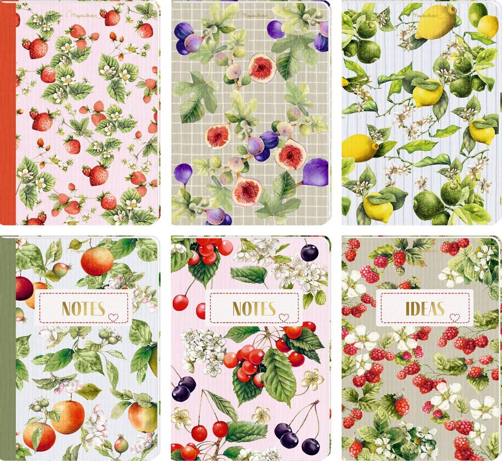 Notizhefte DIN A5: Cottage Garden - M. Bastin, sort.