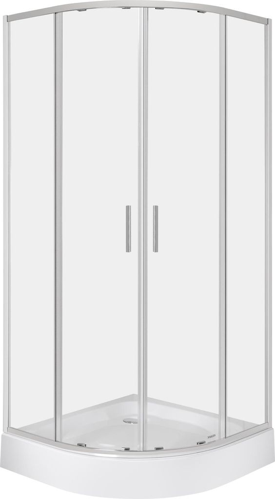 Kerra Solid RS 80 cm CHR Duschkabine mit Duschwanne, Chromprofile, 6mm ESG transparent Sicherheitsglas mit KERRA PROTECT Schutzschicht