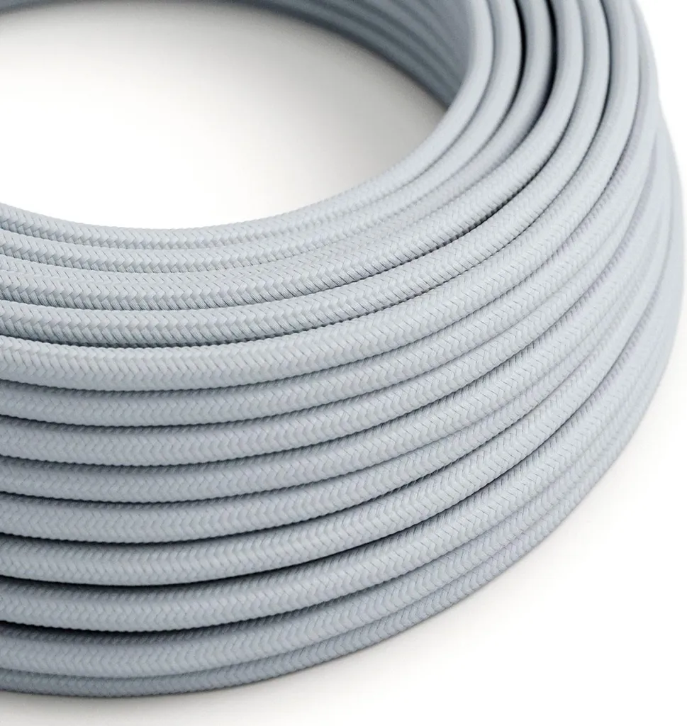 Câble électrique décoratif bleu gris pour créer vos suspensions DIY 10 mètres