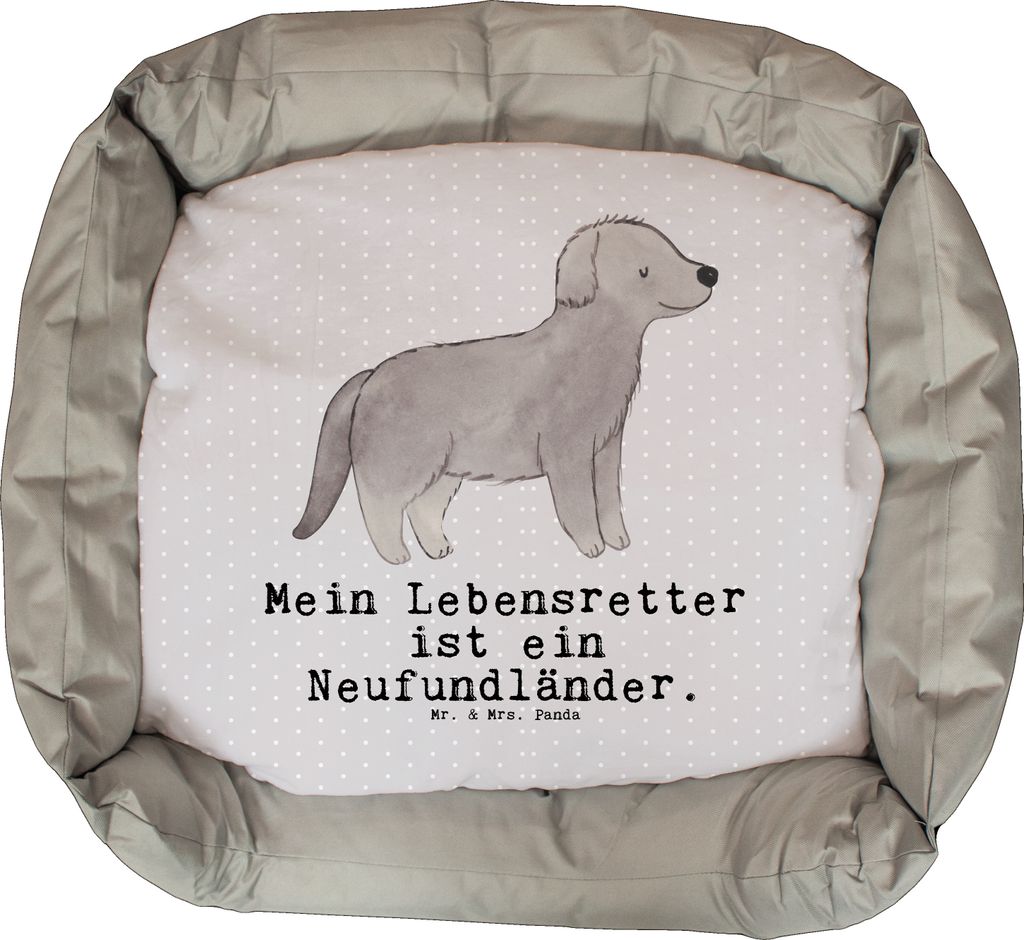 Mr. & Mrs. Panda Hundekissen Neufundländer Lebensretter - Grau Pastell - Geschenk, Dankeschön, Vatertag, Geburtstag, Newfoundland, Valentinstag, ...