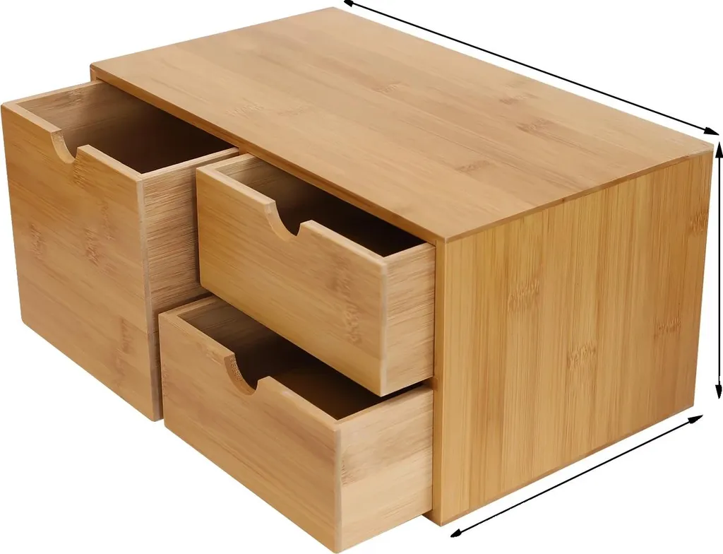 Bloc de rangement bureau bois avec tiroirs, module organiseur écologique