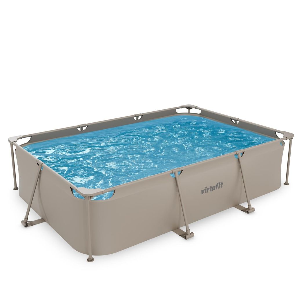 VirtuFit Rechteckpool 300 x 210 x 66 cm Beige ohne Pumpe