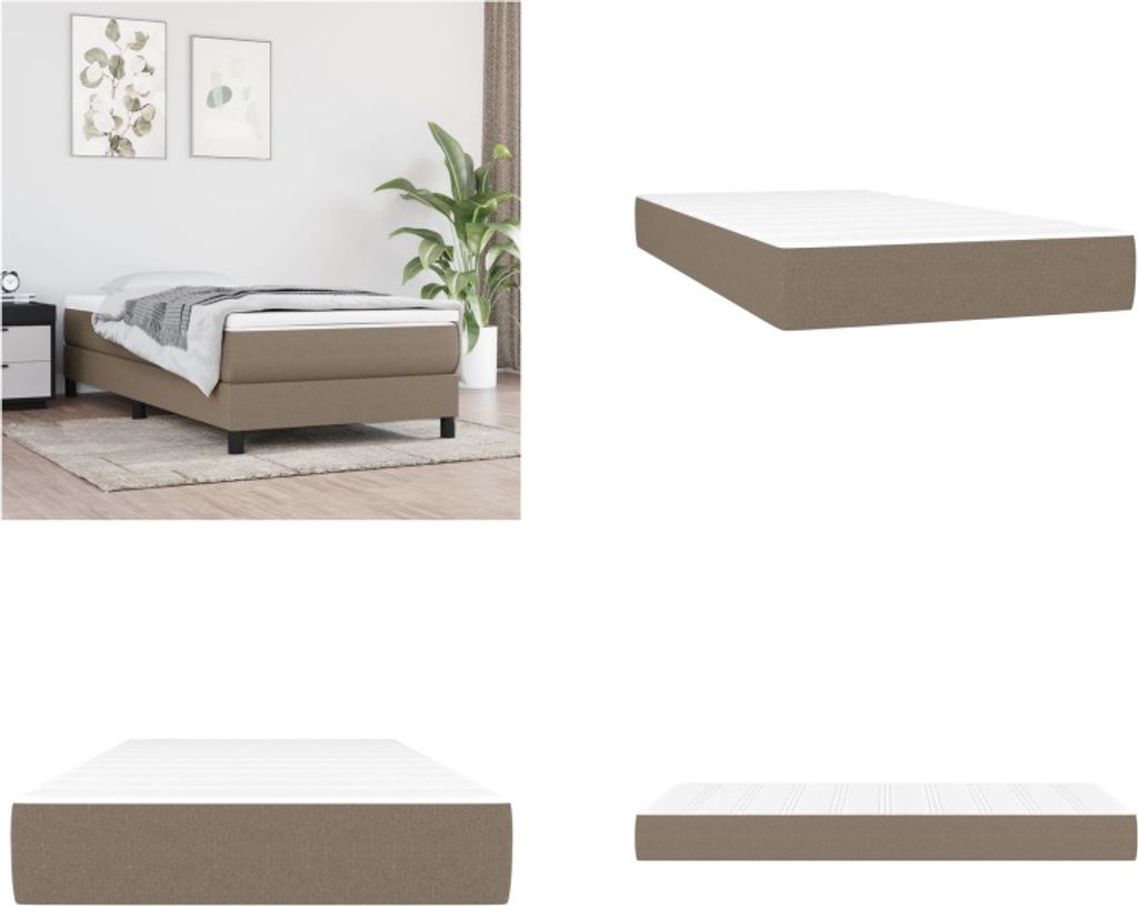 vidaXL Taschenfederkernmatratze Taupe 90x190x20 cm Stoff - Taschenfederkern-Matratze - Taschenfederkern-Matratzen - Matratze - Schlafzimmermöbel