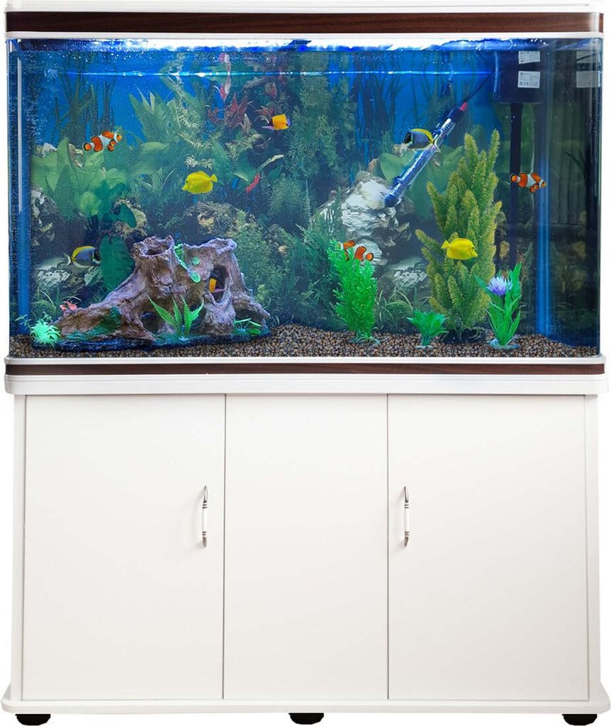 kit complet d'aquarium 300L avec meuble blanc Image du produit 