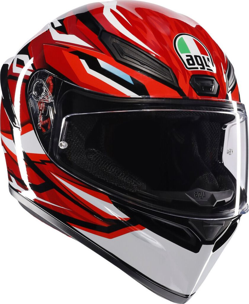 AGV K-1 S Lion Helm, schwarz/rot/weiß, XL (61/62)