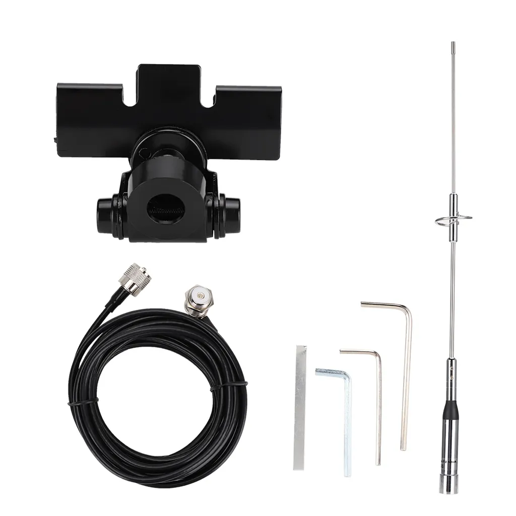 Antenne autoradio VHF universelle bi-bande avec embase magnétique noire