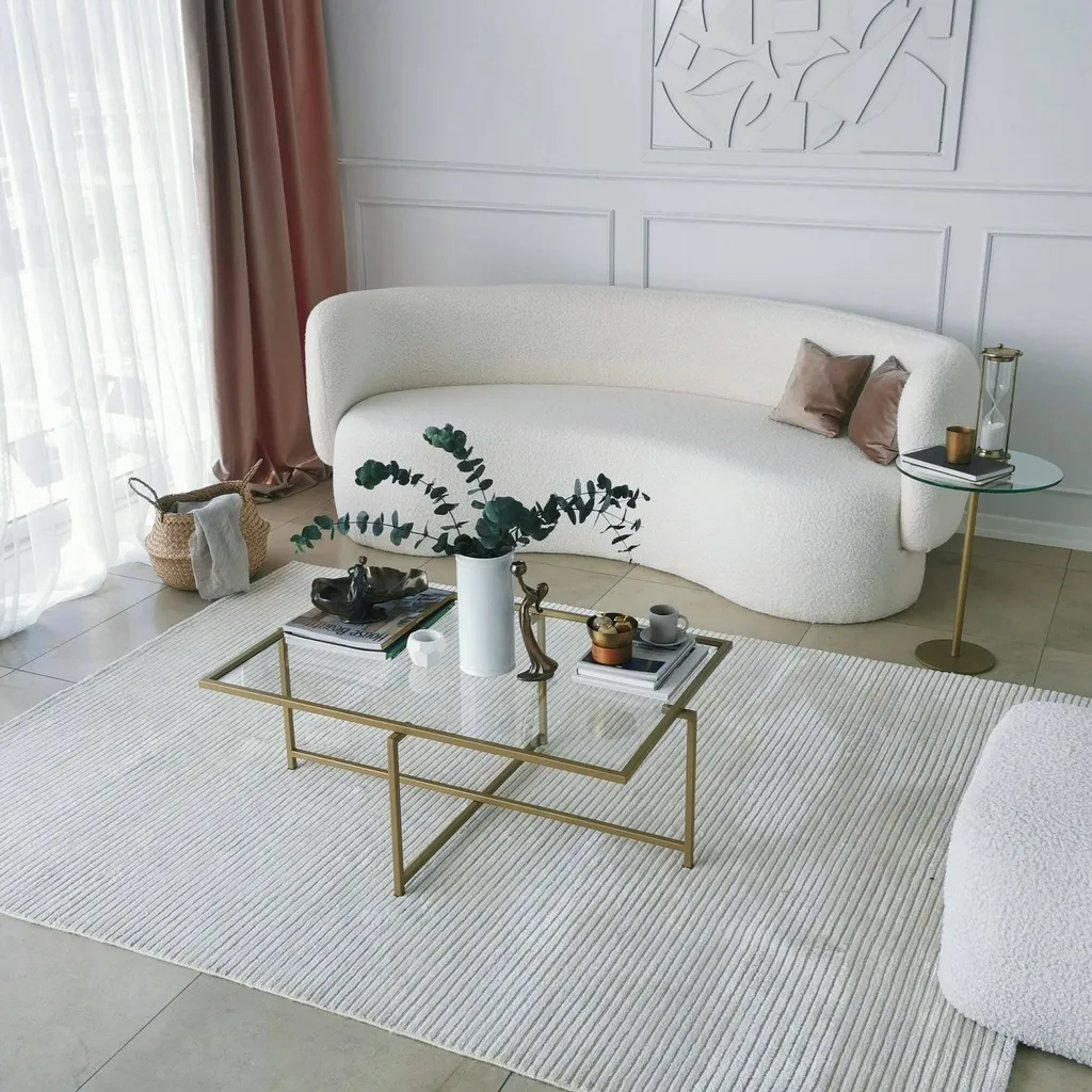 Anna - Table Basse 94x64x35h cm Or Résistante au Ternissement Luxe