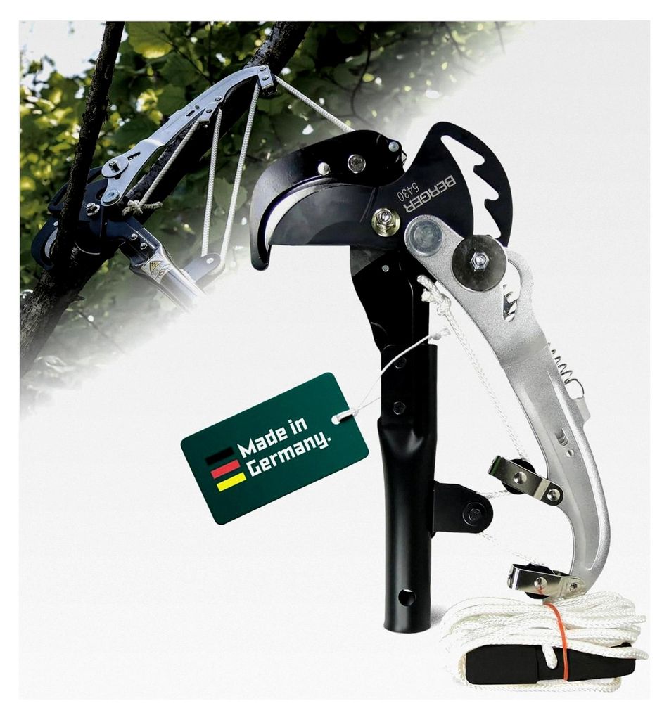 ArboRapid Raupenschere | Teleskop Astschere mit Seilzug und Metallgehäuse | Astschneider bis 40 mm Durchmesser | 3-fach Kraftübersetzung und 5 m ...