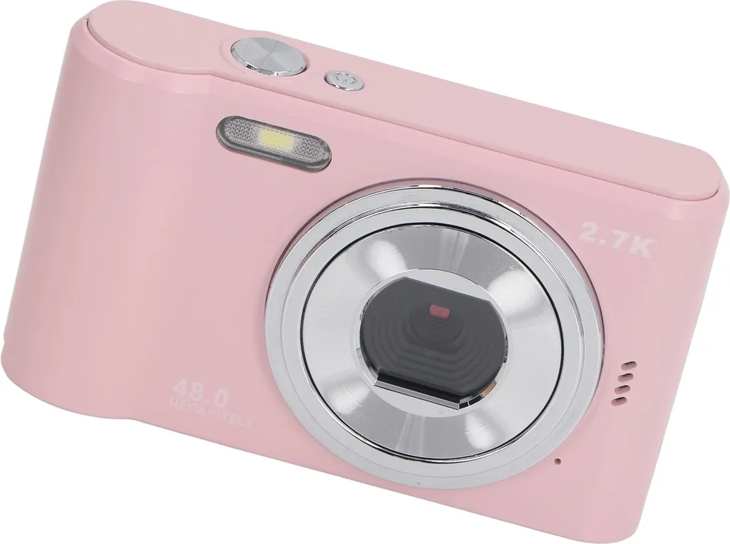 Caméra de vlogging enfant 1080P Rose - Idéal pour cadeau et voyage