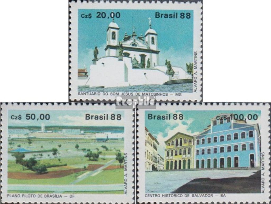Briefmarken Brasilien 1988 Mi 2252-2254 (kompl.Ausg.) Produktbild 