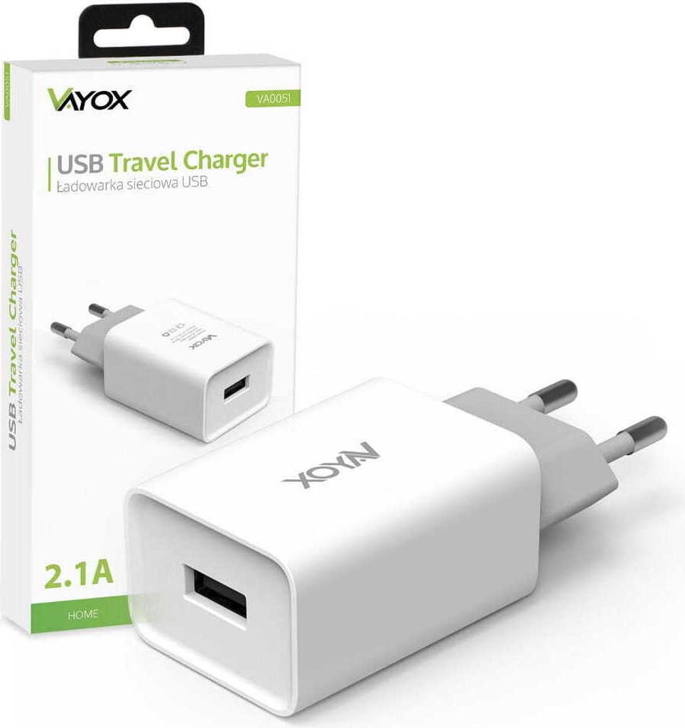 Caricabatterie Vayox VA0051 | USB 5V 2.1A | Bianco Immagine del prodotto 