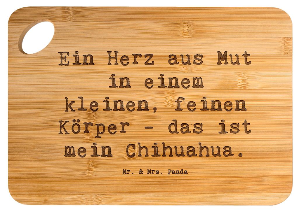 Mr. & Mrs. Panda Schneidebrett Spruch Chihuahua Herz - Transparent - Geschenk, Holzbrett, Hunde, anpassungsfähige, Tapferkeit, Holzbrettchen, Frü...