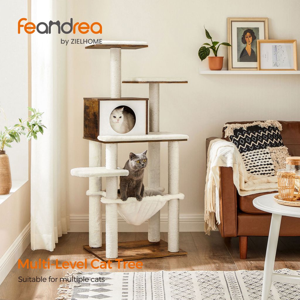 FEANDREA Kratzbaum, 500 g/m² Plüsch, 138cm, leicht Produktbild 7