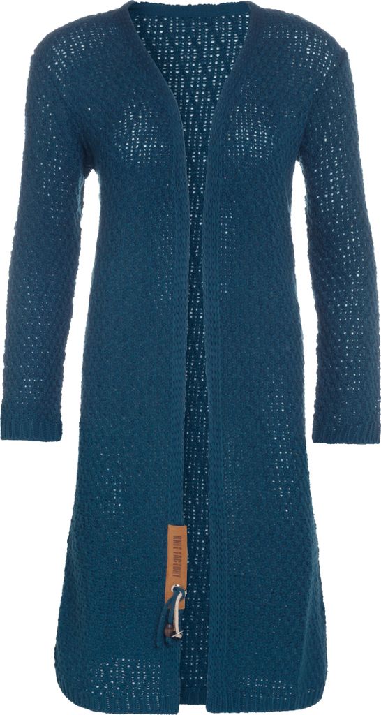 Knit Factory Luna Lange Strickjacke - Petrol - 46/48
