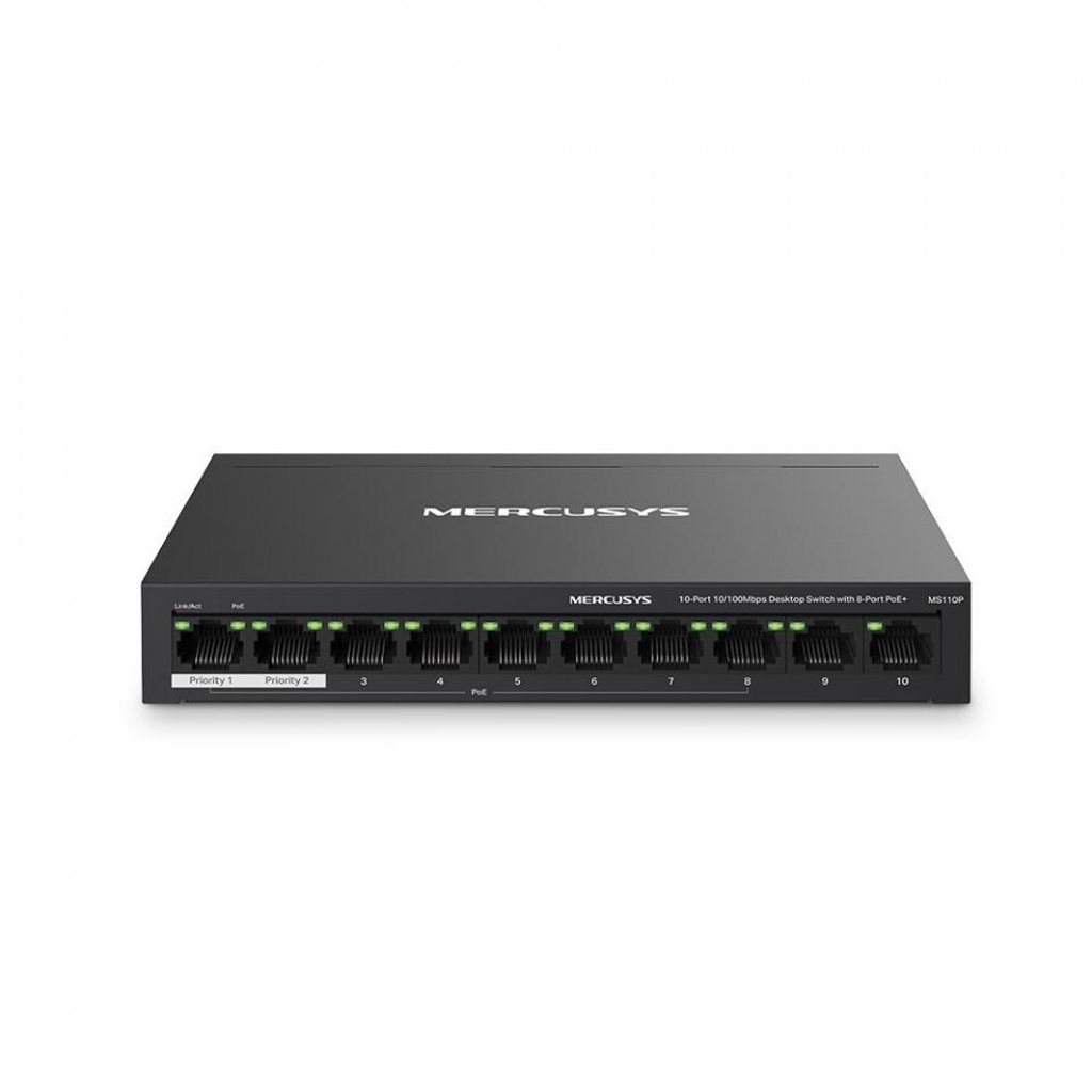 MERCUSYS Mercusys 10-Port 10/100Mbps Desktop Switch mit 8-Port PoE+