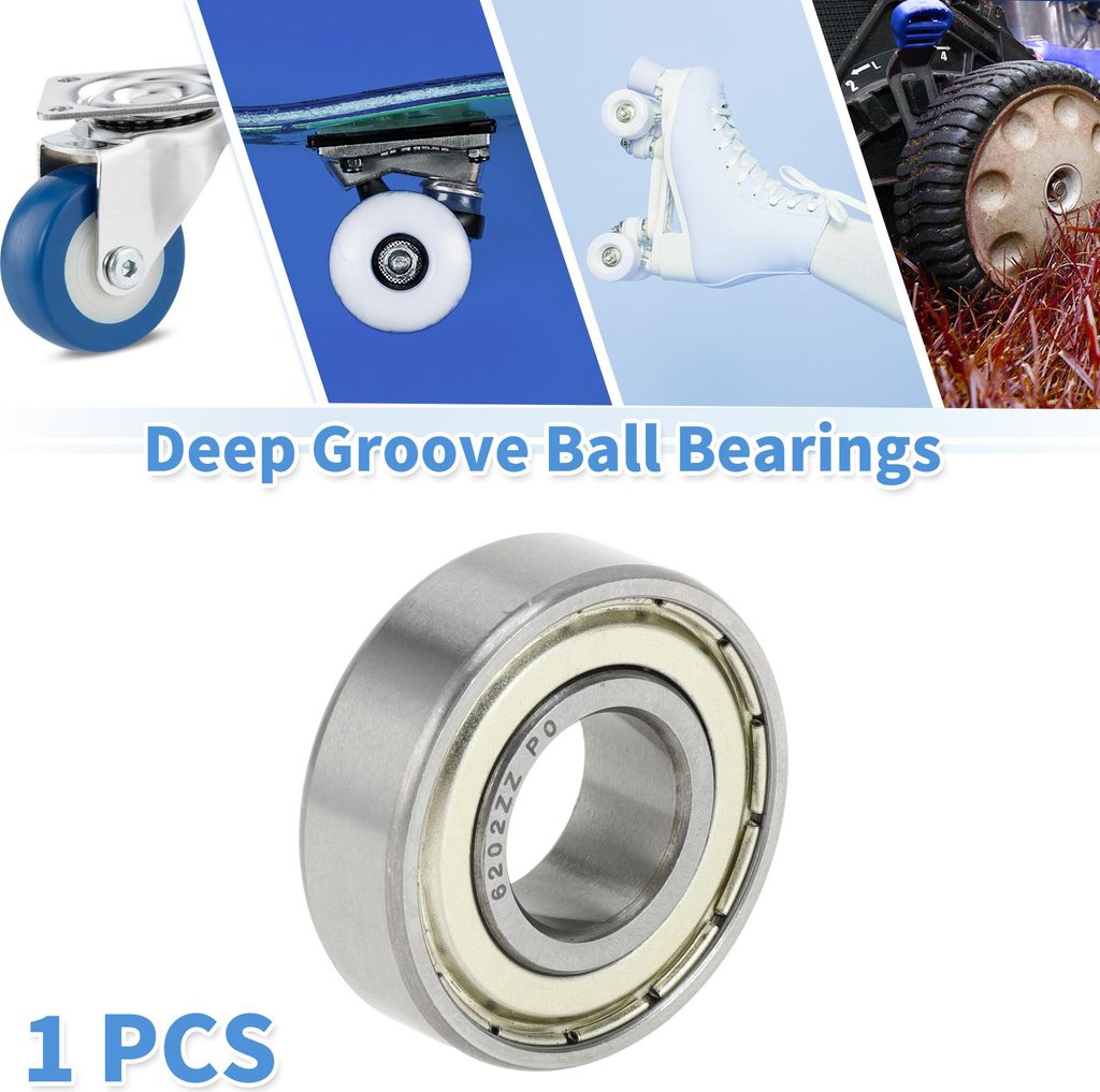 6202ZZ Rillenkugellager P0 15x35x11mm Geschmierte Lager Doppel-Metall-Dichtung Silberton Scooter Skateboard Rad