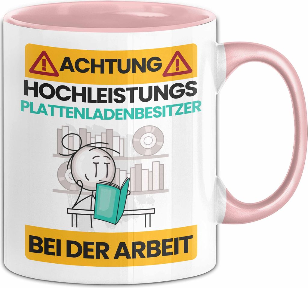 Plattenladenbesitzer Tasse Geschenk Lustiger Spruch Geschenkidee für Plattenladenbesitzer Achtung Hochleistungs Plattenladenbesitzer Bei Der Arbei...