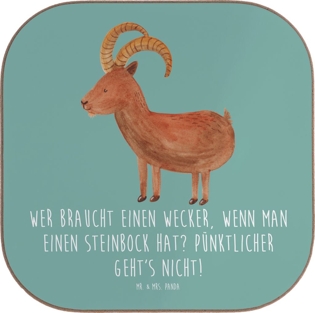 Mr. & Mrs. Panda Untersetzer für Gläser Steinbock Wecker - Meeresbrise - Geschenk, Geschenke Astrologie, Tassenuntersetzer, gläseruntersetzer, D...