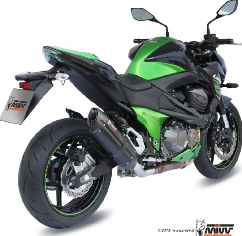 Auspuffanlage Mivv SLIP-ON Edelstahl schwarz Suono Sport für Kawasaki Z 800 ccm Bj. 2013 - 2016