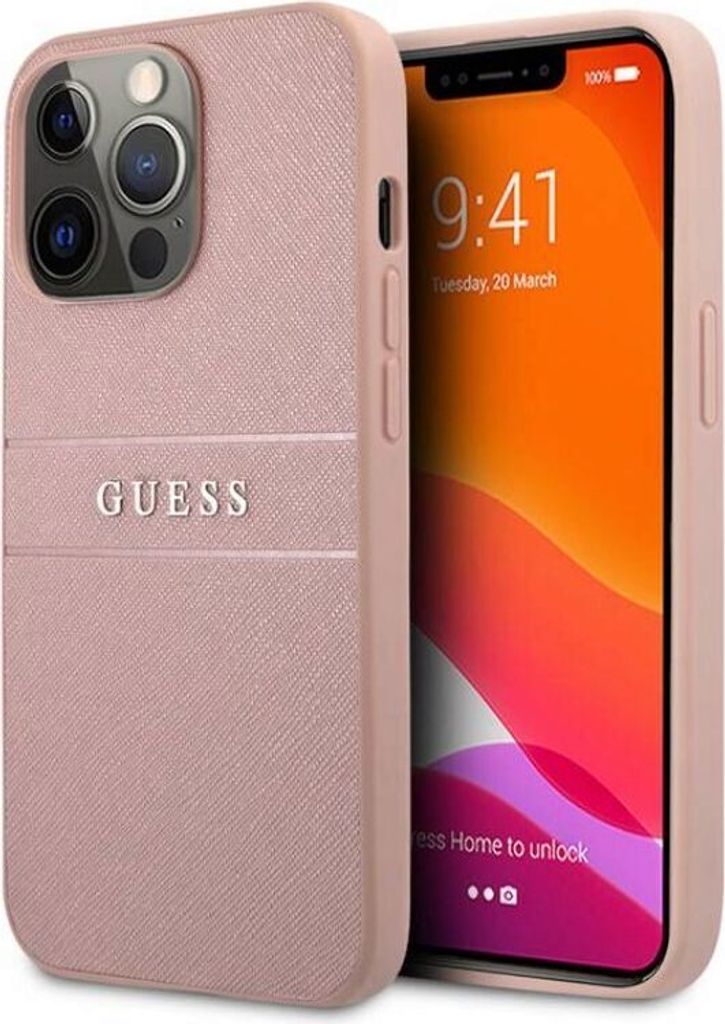 Guess Saffiano Metal Logo Stripes - Kryt na iPhone 13 Pro Obrázek produktu 