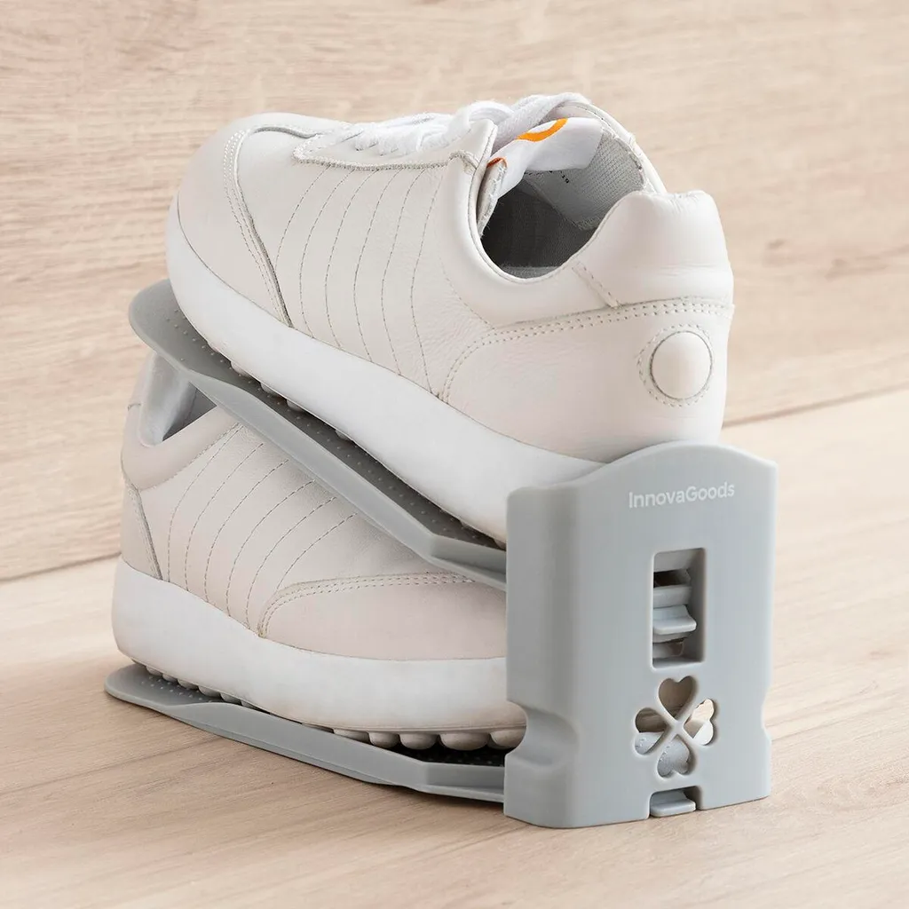 Range-chaussures réglable Sholzzer 6 unités : optimiseur d'espace noir - 6