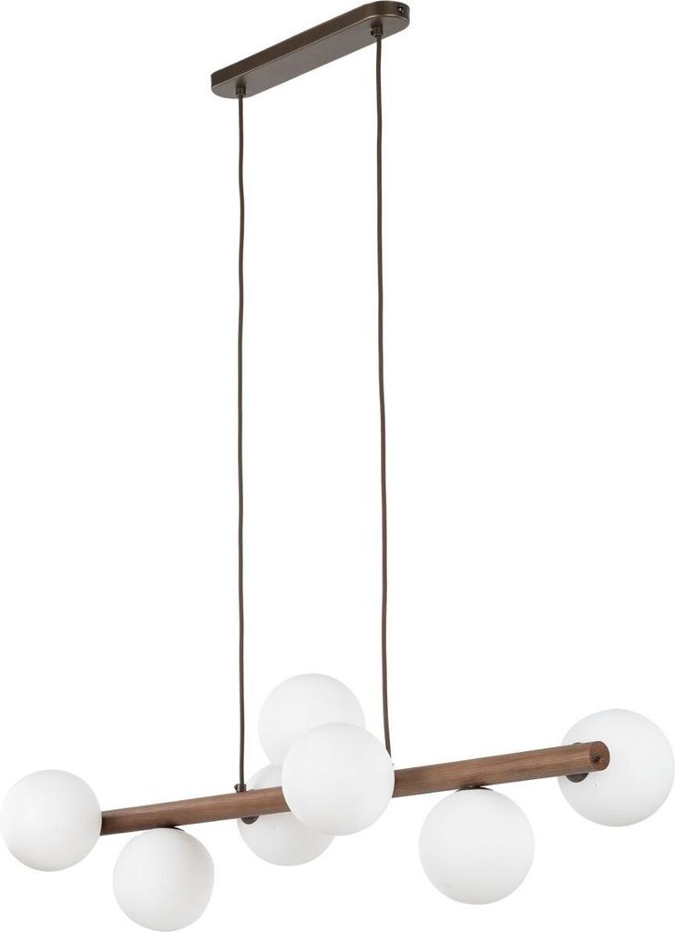 Pendelleuchte Metall Glas H: max. 125 cm Braun Weiß G9 länglich Modern Hängelampe
