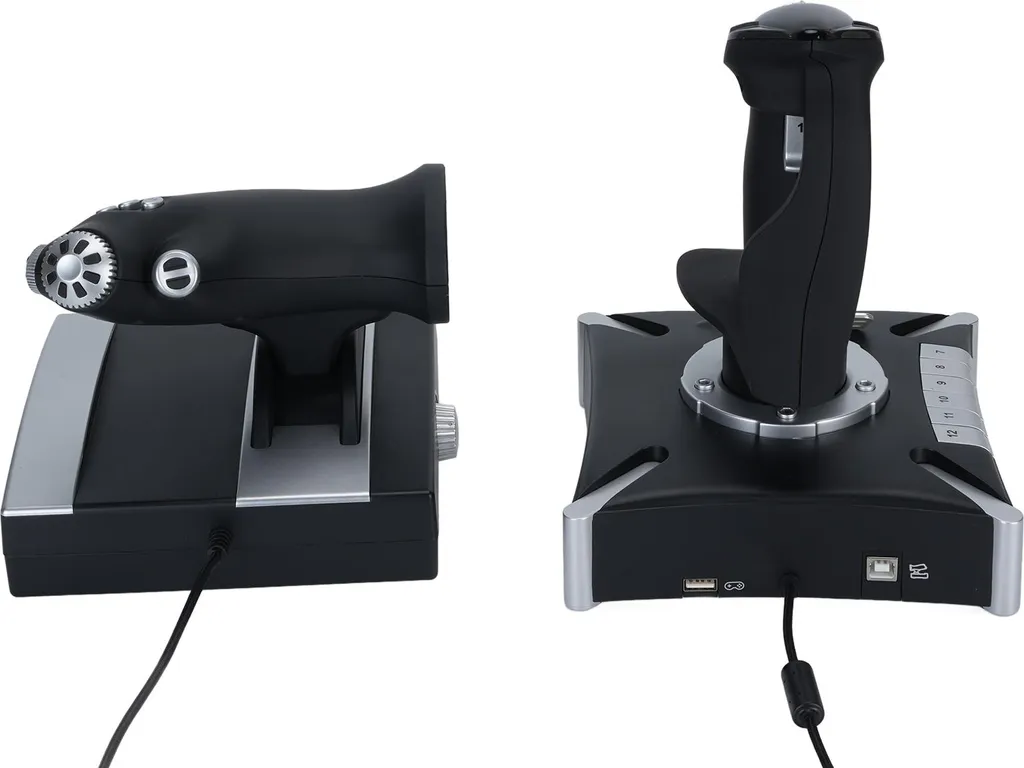 Joystick de simulation de vol USB vibrant avec commande des gaz Pro - 6
