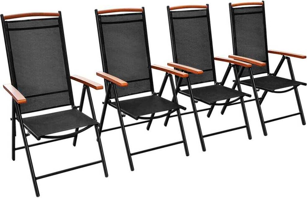 vidaXL Gartenstühle Klappbar 4 Stk. Aluminium und Textilene Produktbild 1