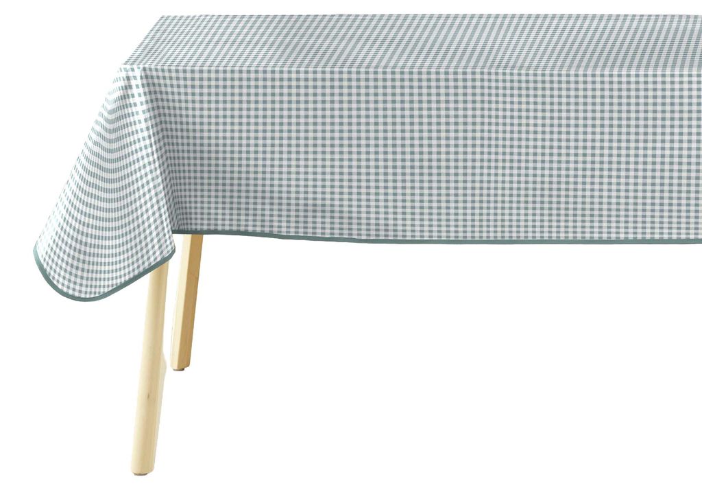 Rechteckige Tischdecke MINI VICHY SALBEI, 140 x 240 cm, salbeigrünes Karomuster
