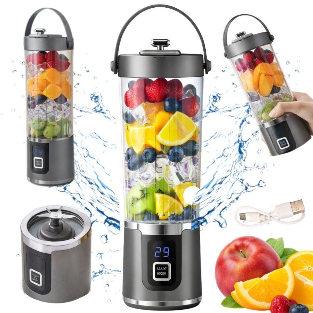 USB-tragbarer Smoothie-Mixer, 500 ml, 1500 mAh Akku, 33 cm Produktbild 