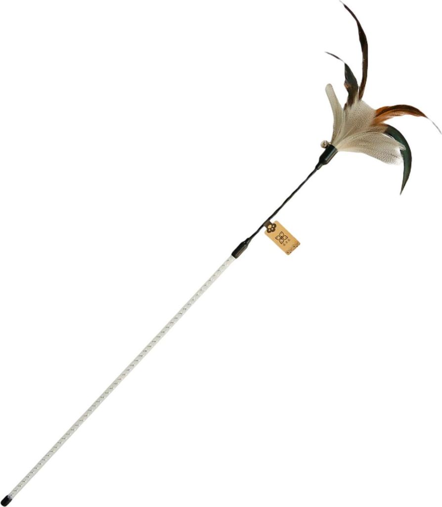 Katzenstab mit Federdesign und Glöckchen, ergonomischer Griff, glatte Kante, bissfest, lindert Langeweile, PVC-Katzenjagd-Teaser-Stab, Haustier-Tr...