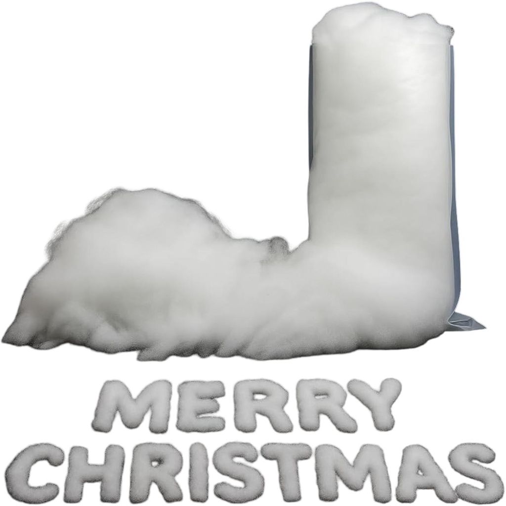 Künstlicher Schnee Watte Dekorationsplüsch Weihnachtsweiß 140g