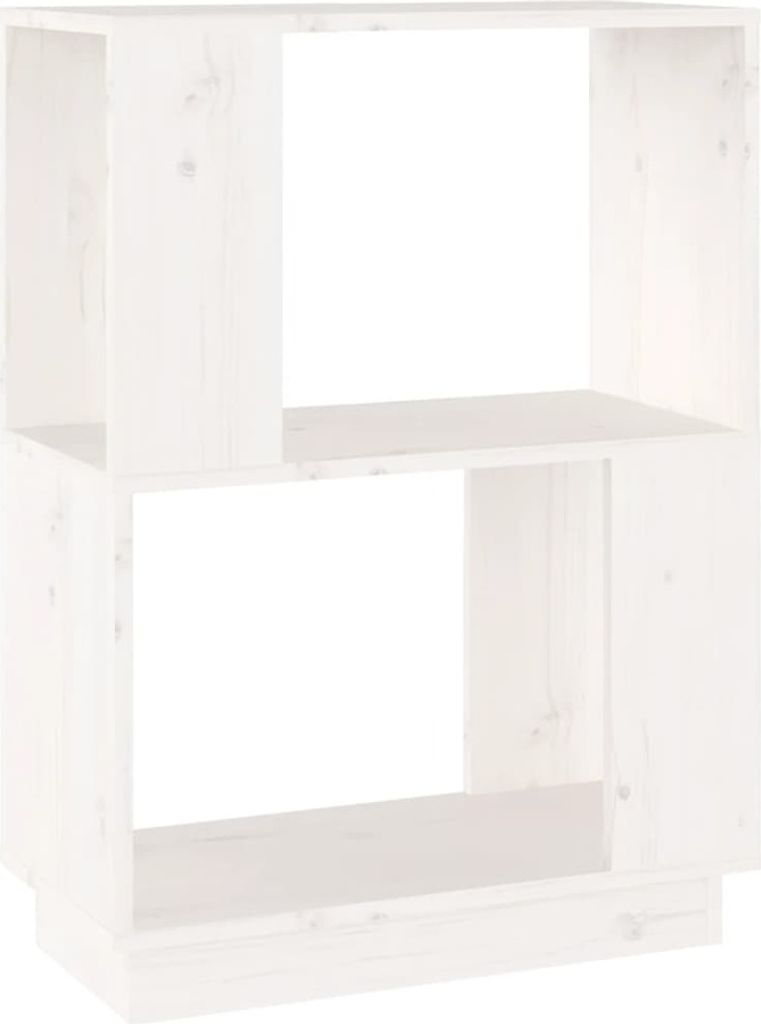 Bücherregal/Raumteiler Weiß 51x25x70 cm Massivholz Kiefer