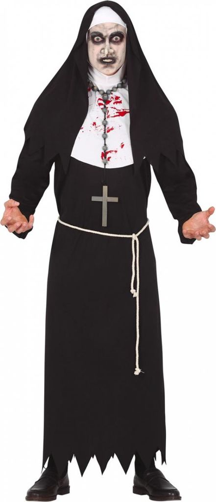 Blutiger Zombie Nonnen Habit Herren Kostüm für Halloween Größe: M