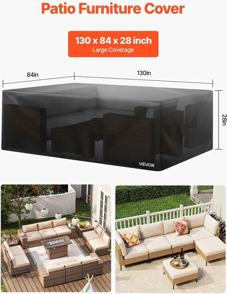 Copertura Per Mobili Da Giardino Impermeabile 4 Pezzi, Tessuto Oxford 210D Con Cinghie E Borsa Inclusa