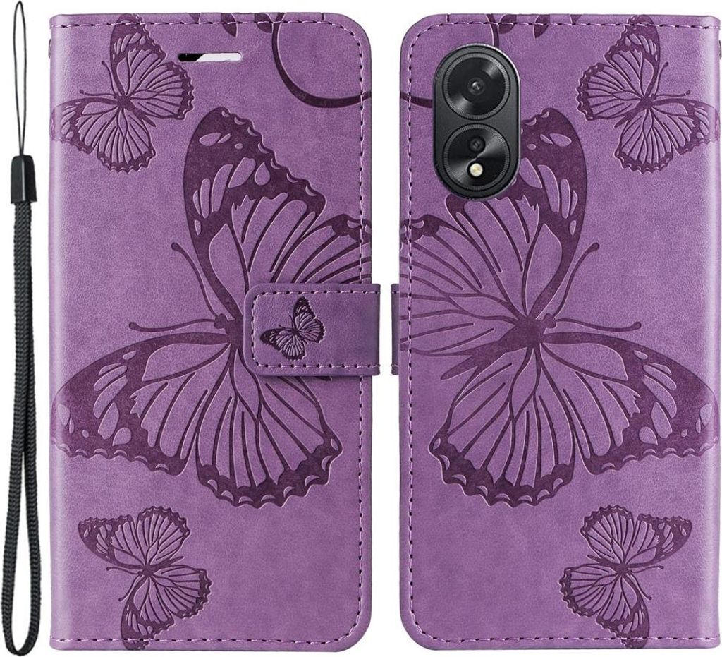 OPPO A38 Hülle - Coverup Schmetterlinge Klapphülle - Lila