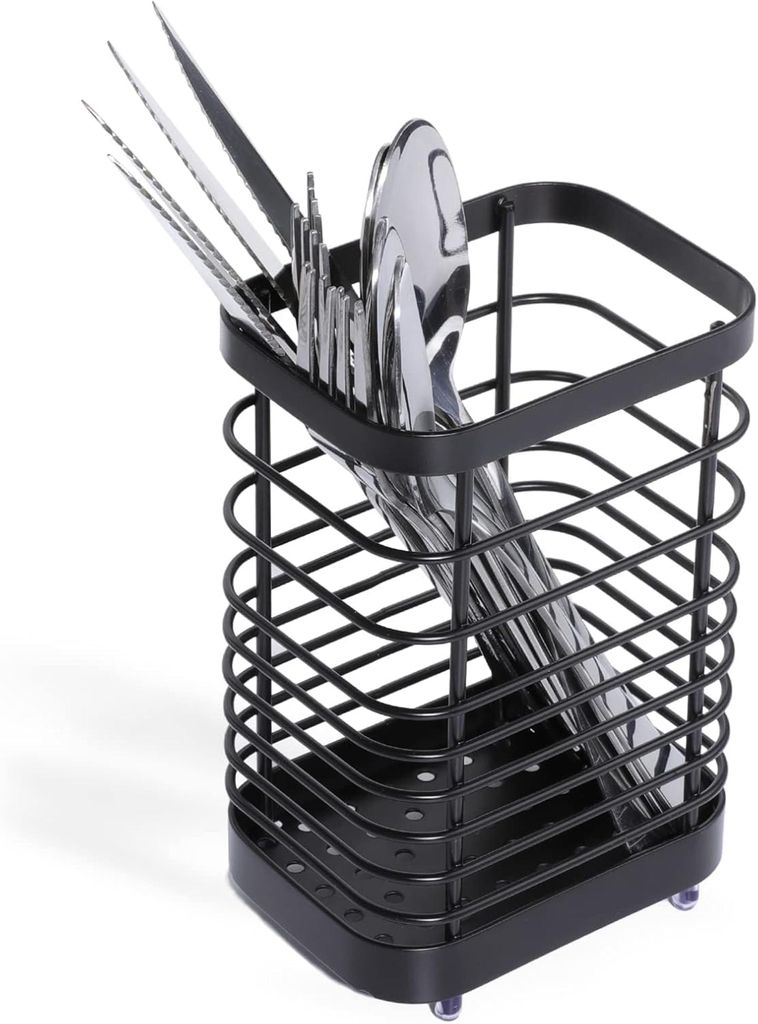 Besteckkorb aus Edelstahl, Aufbewahrungsgestell fš¹r Kš¹chenutensilien aus Metall, rostfrei, kleiner Besteckkorb, geeignet fš¹r alle Kš¹che...
