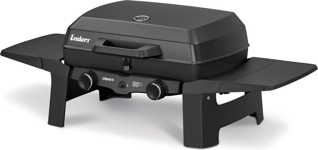 Enders Gasgrill Urban II, Tischgrill, Grillen-, Kochen- und Backen Funktion, 2 Brenner Edelstahl