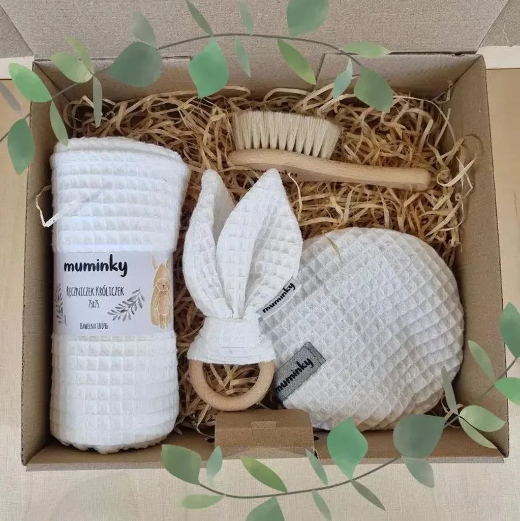 Kit de Naissance Complet avec Grande Couverture en Fibres Naturelles
