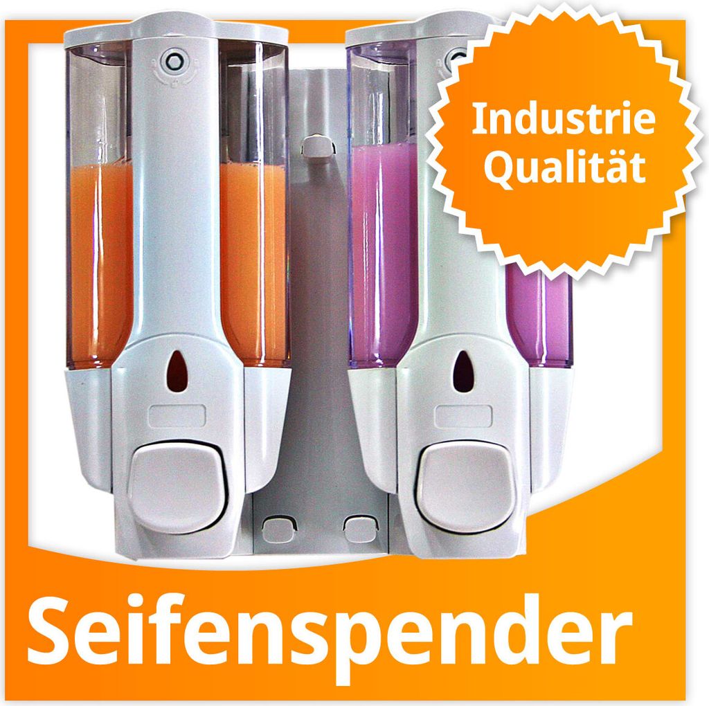 Doppel-Seifenspender Wandmontage 2x 400ml – Kunststoff Produktbild 