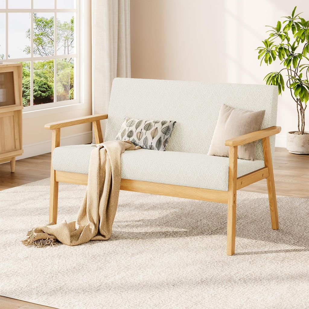 Iropro Canapé 2 places, Petit canapé avec cadre en bois, Image du produit 
