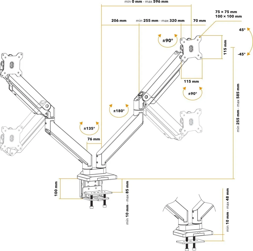 Support Écran AlzaErgo D50B - Solution contre le Mal de Dos au Bureau - 3