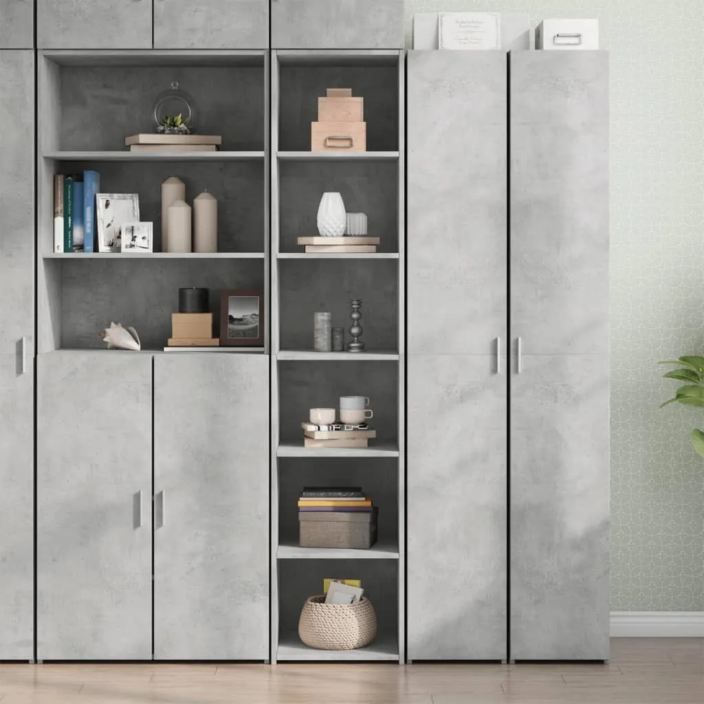 vidaXL Credenza grigio cemento 40x41x185 cm materiale a base di legno