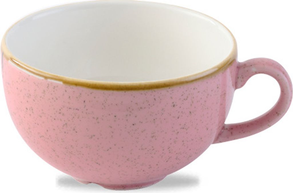 Churchill Super Vitrified Stonecast Petal Pink Cappuccino Cup 34cl 12oz H: 6.5cm Dia: 11cm, 12 Stück